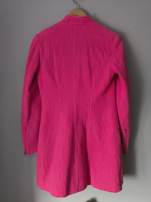 Płaszcz wiosenny różowy Lalous S wiosna wiskoza wiskozowy