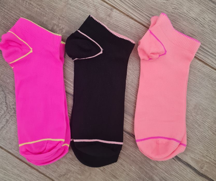 F&F Skarpetki sportowe krótkie 5 par neon Rozmiar 35-38 Nowe