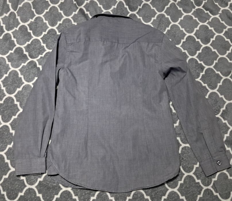 Elegancki zestaw 2x koszula szara kratka grafit  r ok 128