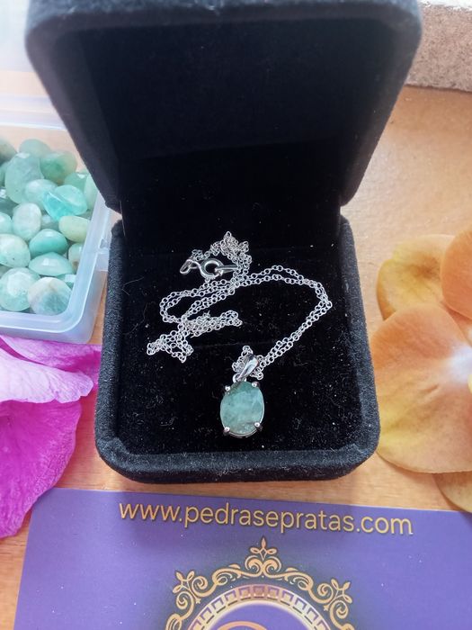 Fio em Prata 925 com Esmeralda Natural Certificada