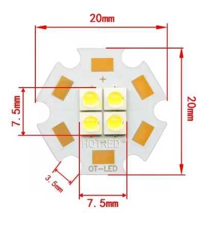 LED cветодиоды на 12В и на медной подложке диаметром 20мм