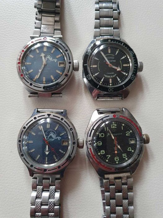 Часы Восток Au 20, Восток Амфибия и Vostok Red Sea 31 jewels