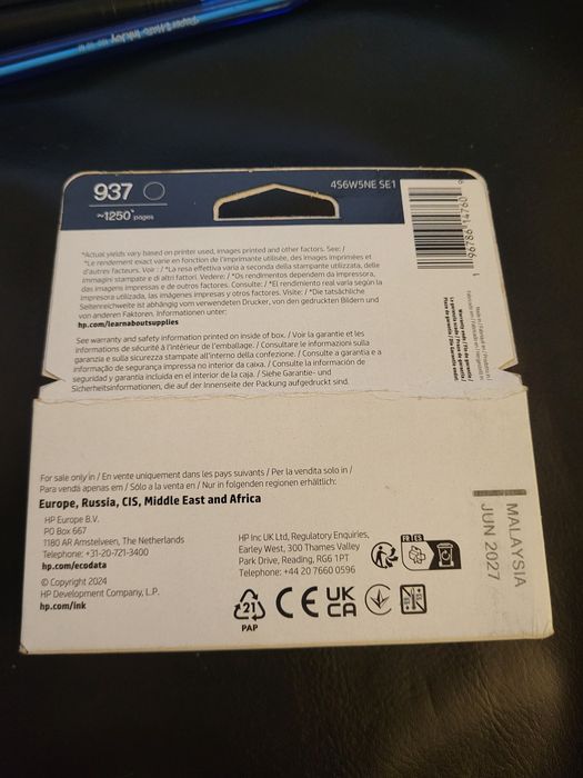 Tinteiro HP 937 preto