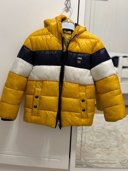 Куртка для мальчика iDO демисезонная утепленная стеганая с капюшоном