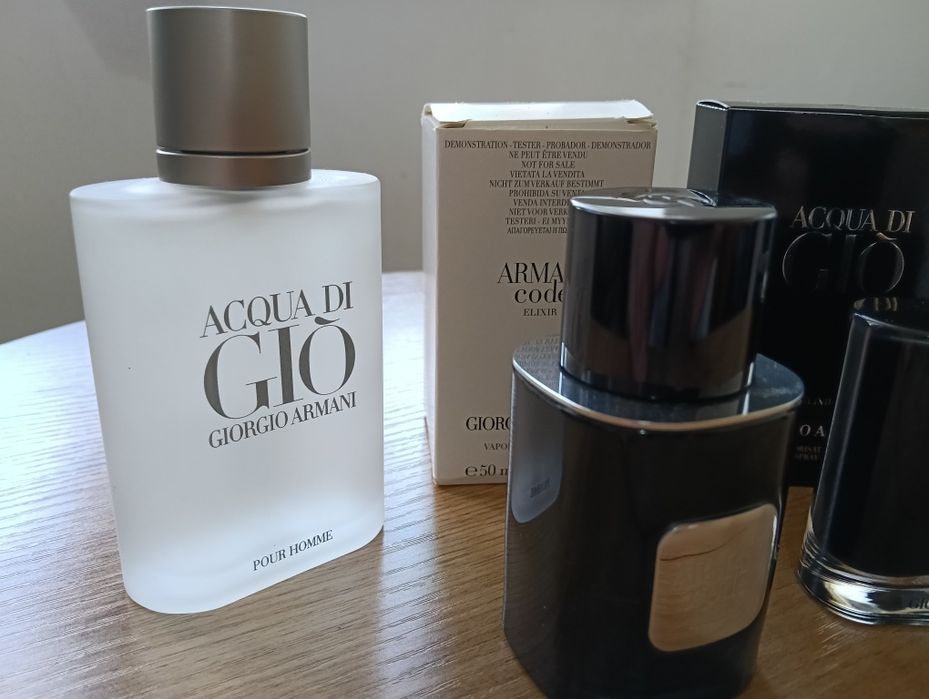 Zestaw Armani Acqua Di Gio EDT 100ml stara szata 2014+Aqua di Gio Elixir 50ml+Armani Code  Elixir 50+zestaw Code 50+10ml eau de toilette