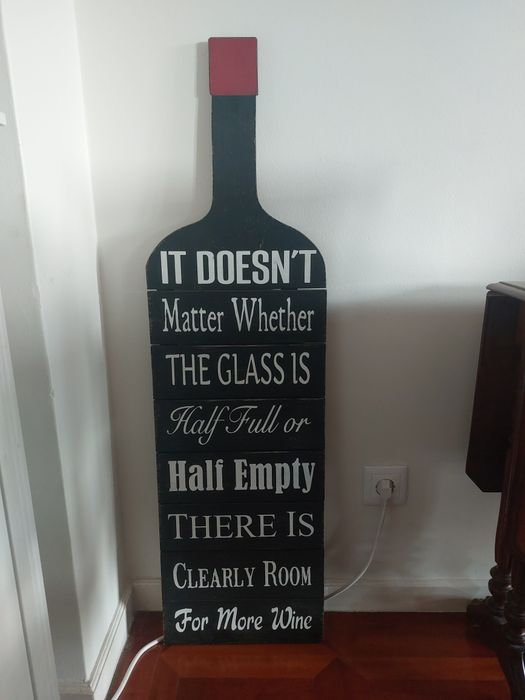 Large Wooden Decorative Plaque (Bottle Shape) 110x32 cm