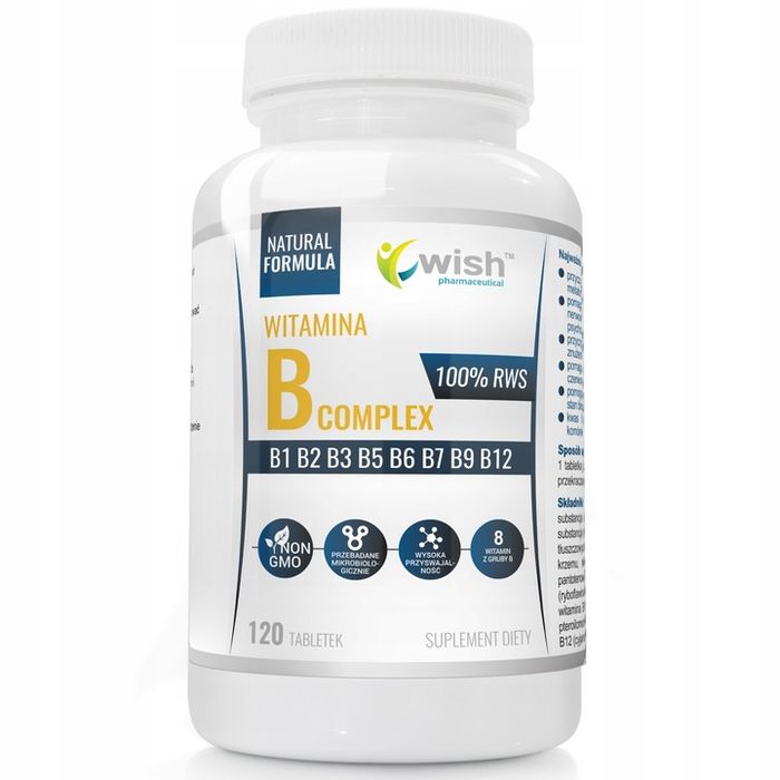 witamina b complex b1 b2 b3 b5 b6 b7 b9 b12 120szt
