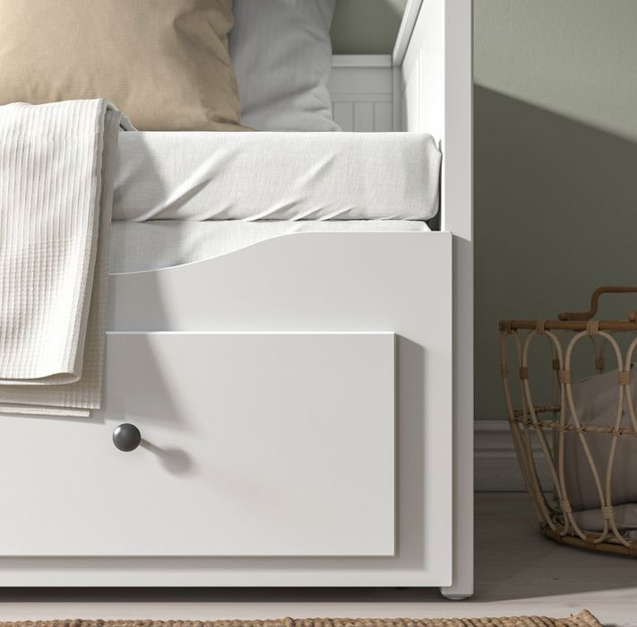Cama indiv/dupla c/ 3 gavetas, branco, 80x200 e c/ 2 colchões