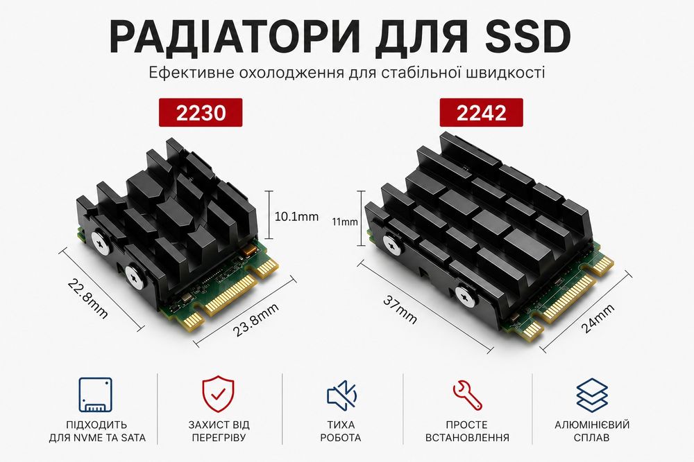 Радіатор для ssd 2230/2242 NVMe/SATA