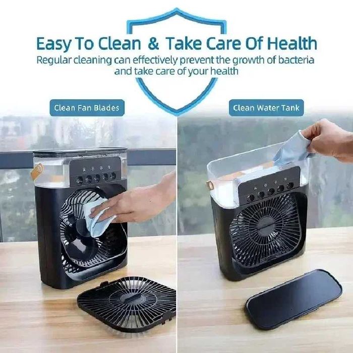 Mini Refrigerador Ventoinha Humidificador USB Agua Gelo LED NOVO