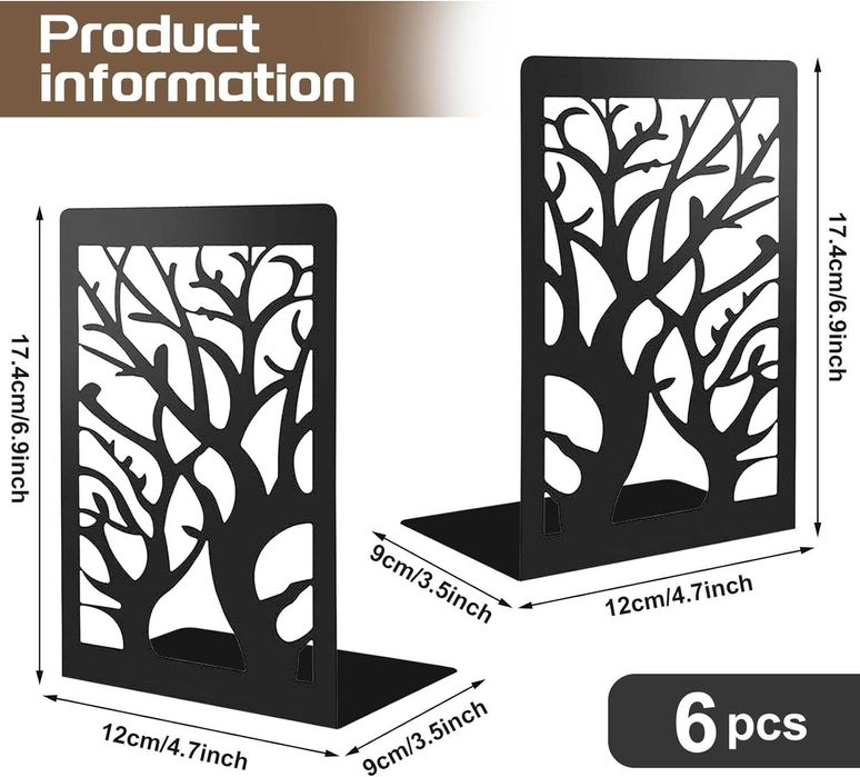 6 Suportes de livros trava livros - 17,2x 12x 9,3 cm NOVO ENVIO GRÁTIS