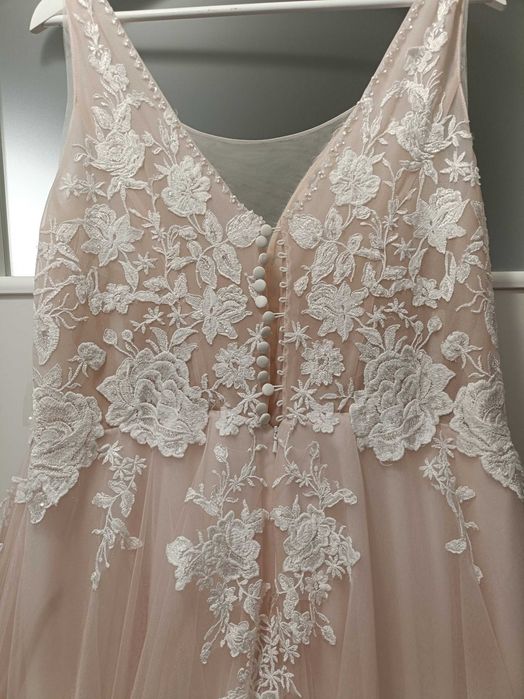Suknia Ślubna Plus Size pudrowy róż