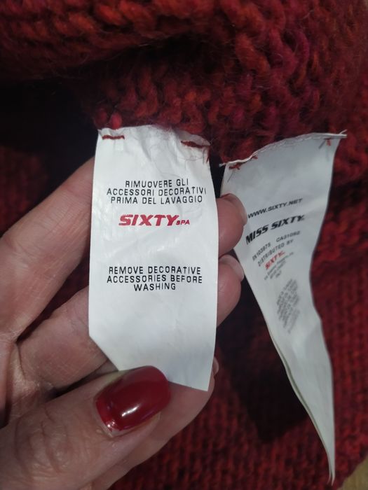 Kamizelka Miss Sixty L bezrękawnik czerwony wełna wool