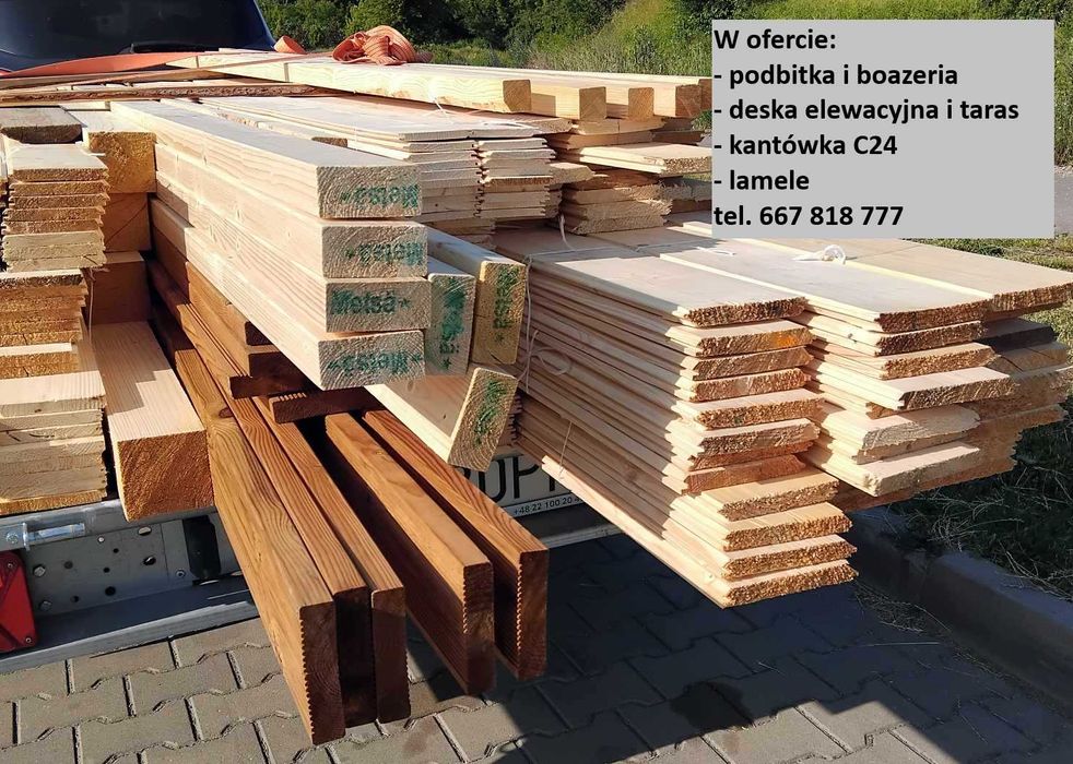 Deska elewacyjna szalówka tarasówka boazeria, kantówka c24 ! LUBLIN !