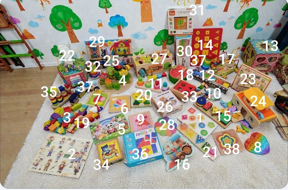 Дерев'яні Сортер Монтессорі піраміда інструменти пінцет