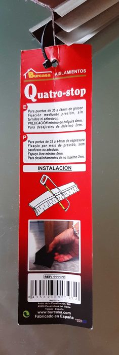 NOVO Vedante para porta STOP PVC 1 MT Branco