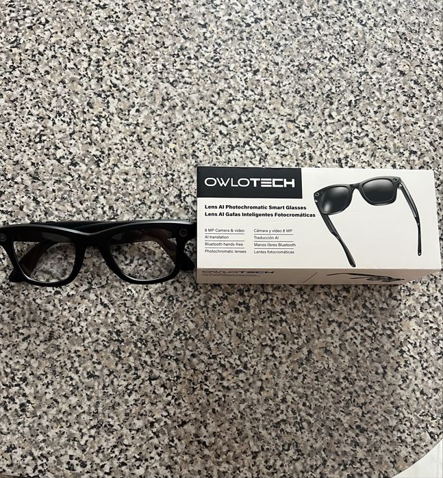Óculos inteligentes Owlotech Lens AI, lentes fotocromáticas, câmara de 8MP, chamadas, reprodução de música,
