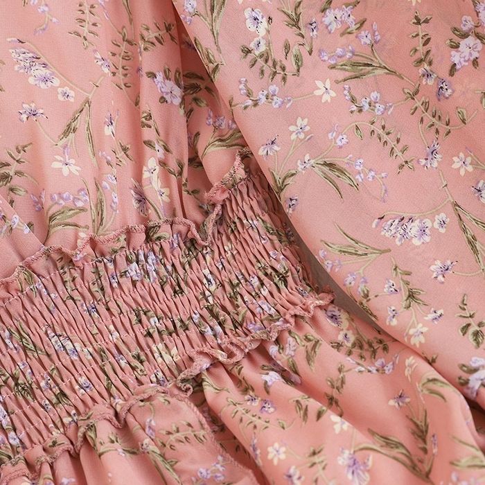 Сукня шифонова рожева квіткова цветочное платье розовое плаття рюші