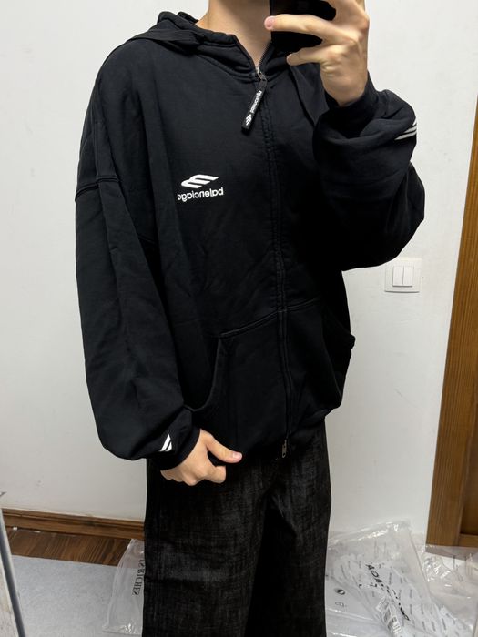 зип худи Balenciaga layered logo zip up M L vetements rick owens project gr