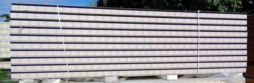 Płyta warstwowa ścienna ściana RAL 9007 grubość 12cm długość 4,3m