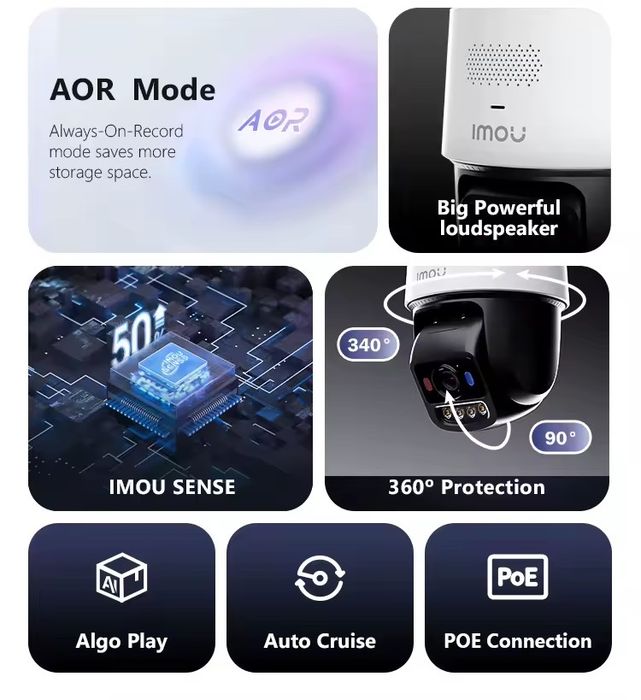 СЛЕЖЕНИЕ‼️6 Мп Mp PoE WiFi Imou поворотная IP PTZ камера для видеонаблюдения Titan Pro уличная внутрення с сиреной микрофоном облачная spee dome Dahua