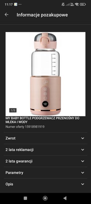Podgrzewacz do mleka przenośny zwykły laktator
