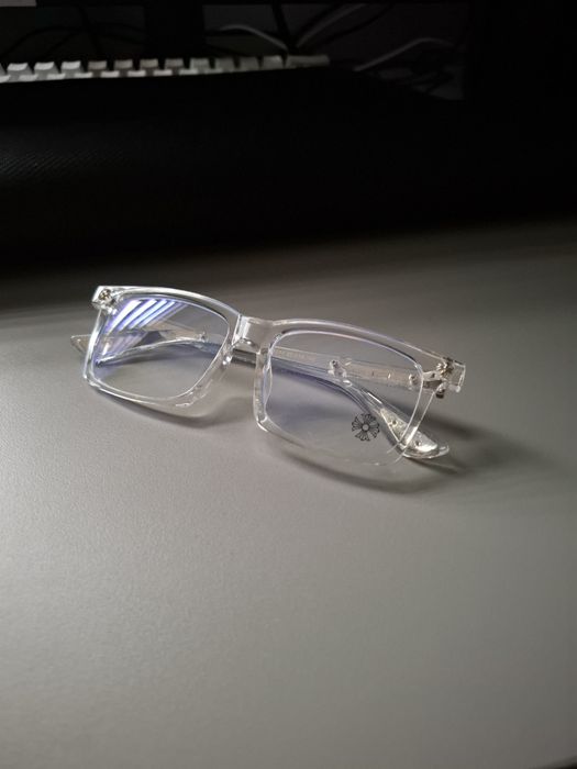 Męskie okulary Chrome Hearts | niebieskie szkła