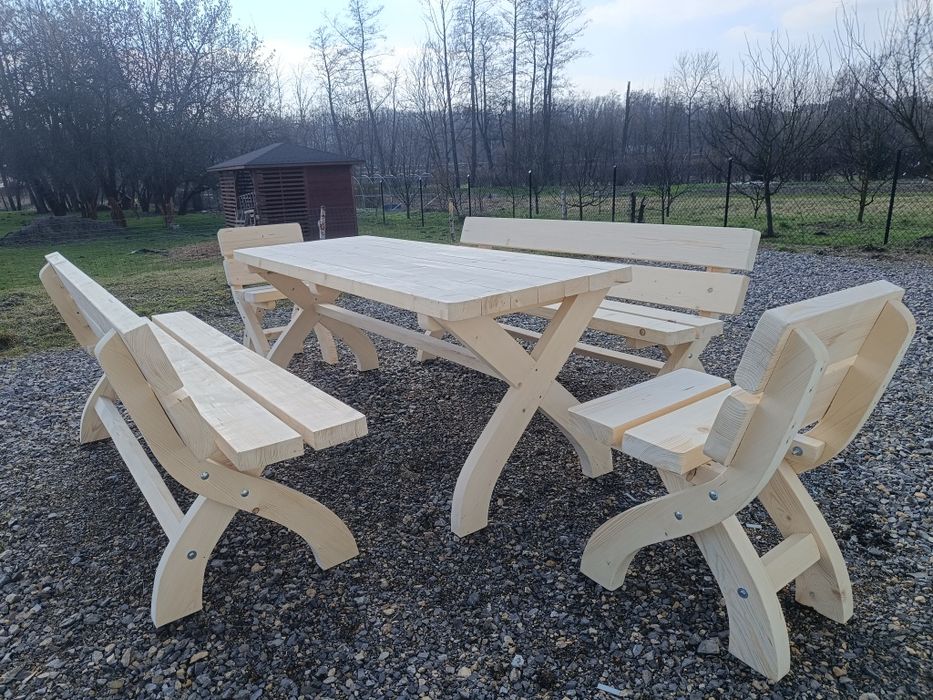 PROMOCJA! Drewniane meble ogrodowe, ławy i stoły do ogrodu