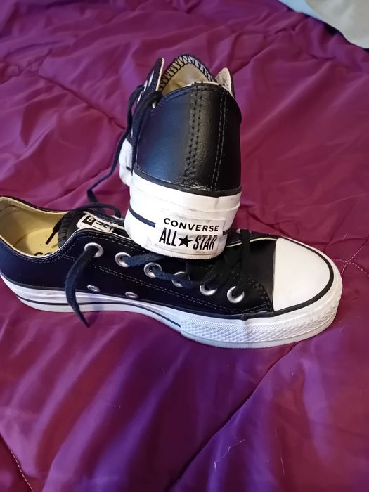 Ténis All Star converse preto em pele