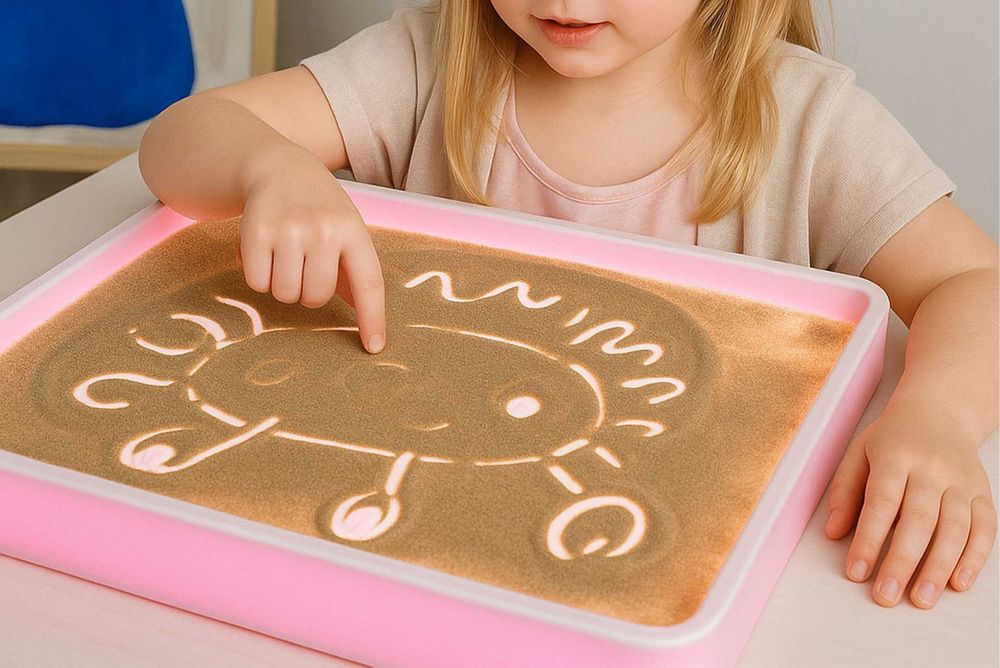 Дитячий набір планшет для малювання піском Піском Sand Painting Блакит