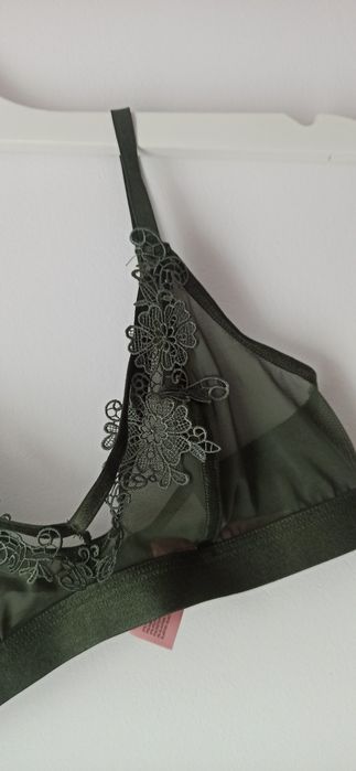 hunkemöller XS miękki koronka stanik biustonosz zielony