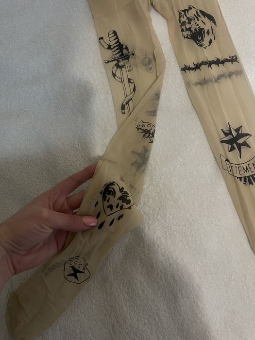 Колготки с тату в стиле Wolford Vetements Tattoo