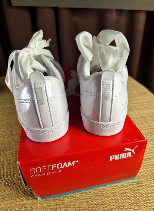 Оригінал 100% Жіночі кросівки Puma Basket Heart з широкими атласними шнурками(Розмір 36-22,5см)