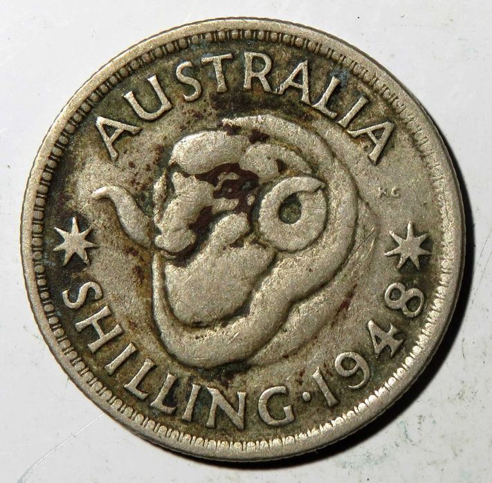 Austrália Moeda em Prata. 1 Shilling • 1948