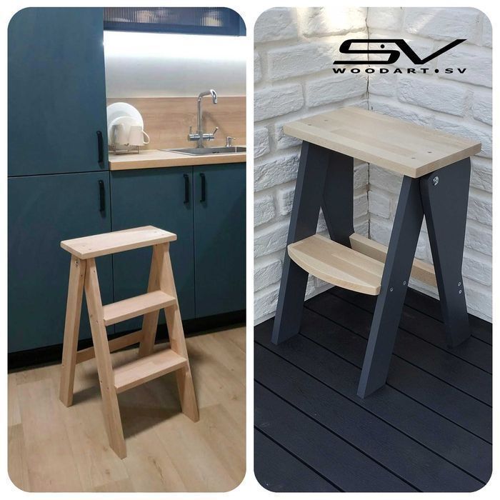 Стілець драбина деревяна для кухні Стул стремянка деревянная для кухни