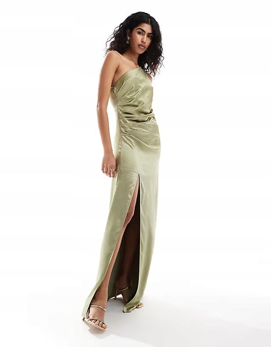 Pretty Lavish 38 M Sukienka Maxi Oliwkowa R12928
