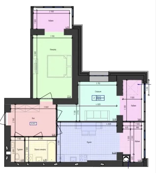 Продаж 2-кімнатної квартири в ЖК Атлант. 78кв.м на 3-му поверсі!!