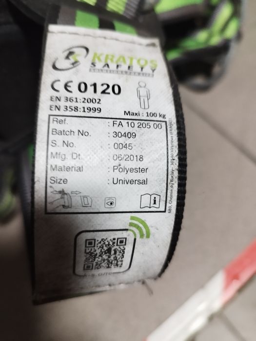Szelki Kratos pas podtrzymujący, tylko szelki zostały