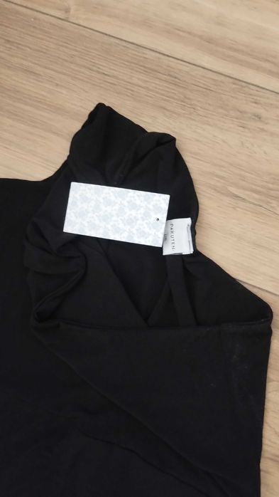Nowa czarna sukienka maxi L/XL na jedno ramię
