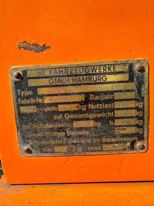 Wózek widłowy SE Fahrzeugwerke GMBH Hamburg  - Typ DFG6/4001