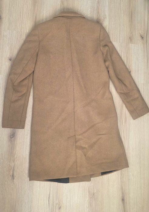Płaszcz camel Zara Trafaluc outerwear dwurzędowy XS