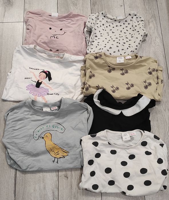 Paka koszulek z długim rękawem Zara roz 110