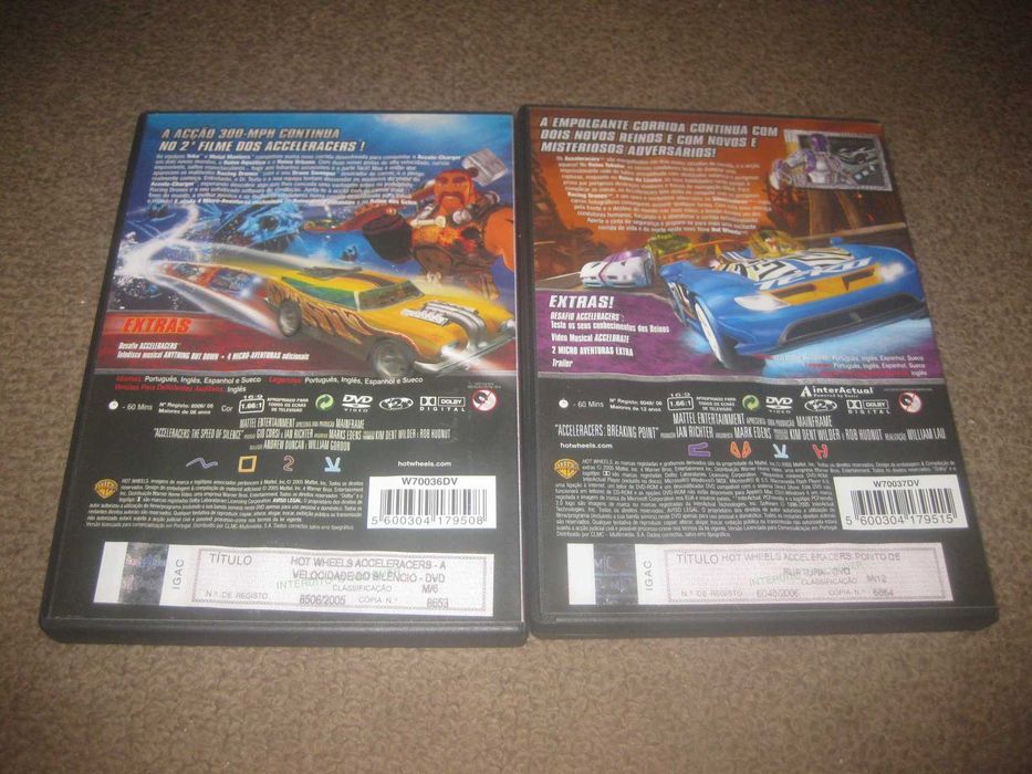 2 Filmes em DVD do "Hot Wheels" Raros!