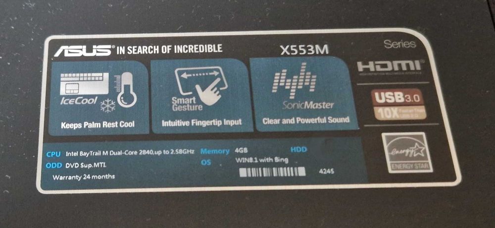 laptop asus x553m do internetu i diagnostyki