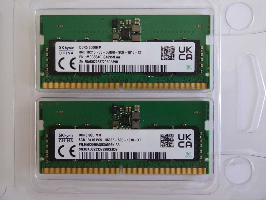 Módulos Memória RAM SK Hynix 8GB DDR5 SO-DIMM 5600MHz
