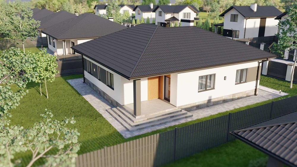 Одноповерховий будинок 105м² з МІСЬКИМИ комунікаціями! 6 соток