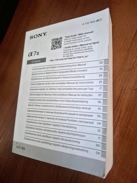 Instrukcja aparat Sony a7 III
