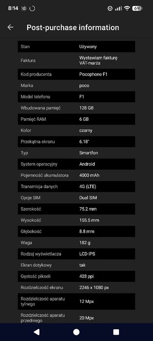 Pocophone F1 Używany