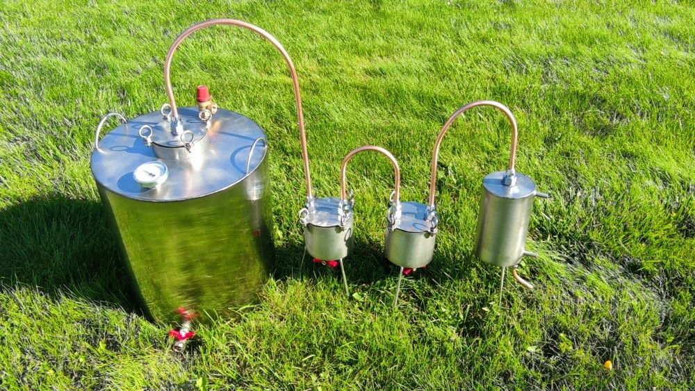 Дистиллятор мідний 40л на 2 розбірних відстійника дистилятор