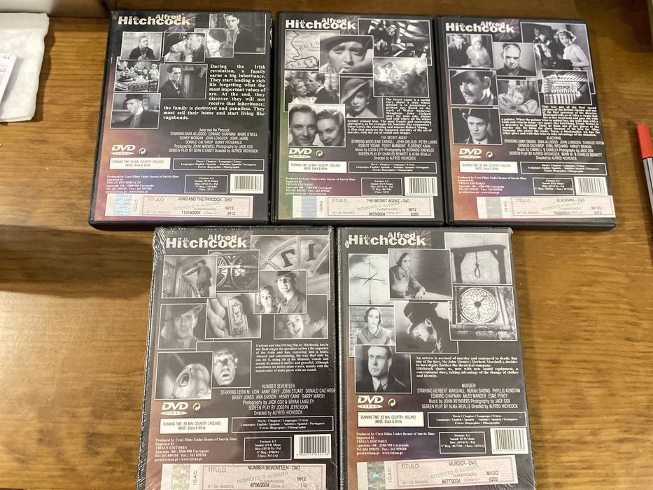 5 DVD Alfred Hitchcok - em portugues